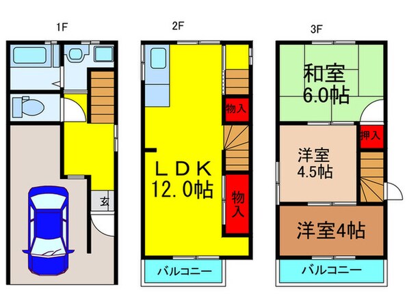 寝屋川市寿町貸家の物件間取画像